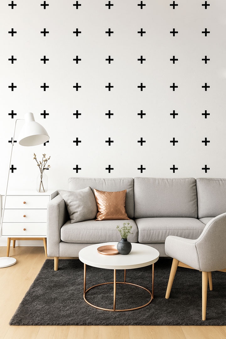 White and black PLUSES wallpaper (version : white and black) - Dekoori image 2