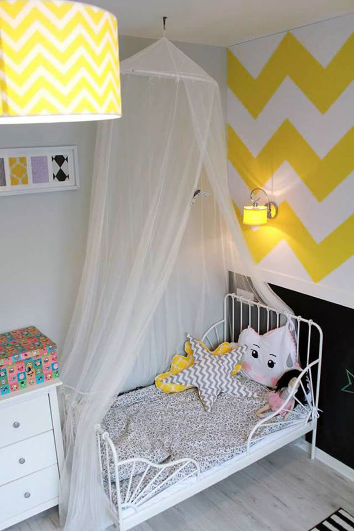 White and yellow chevron wallpaper - Dekoori image 4