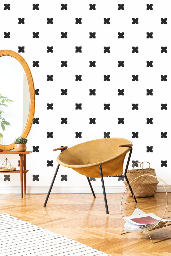 White and black X Mark crosses wallpaper (white and black version) - Dekoori image 2