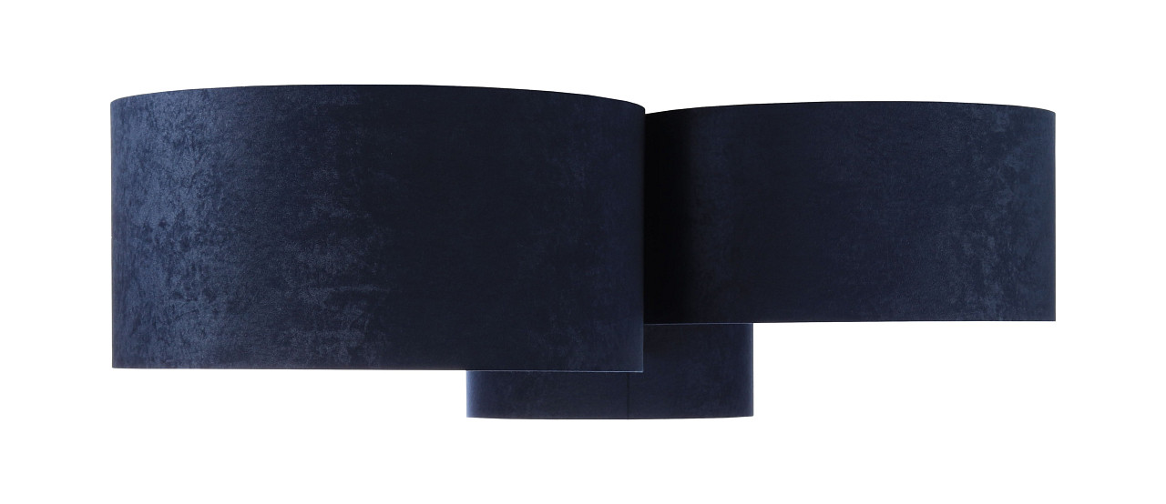 Navy blue and gold ceiling lamp with cylindrical velour lampshades in various sizes - HONIR - BPS Koncept image 3