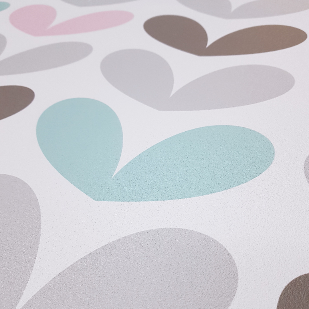 Scandinavian wallpaper with colourful heart-shaped leaves - Dekoori image 4