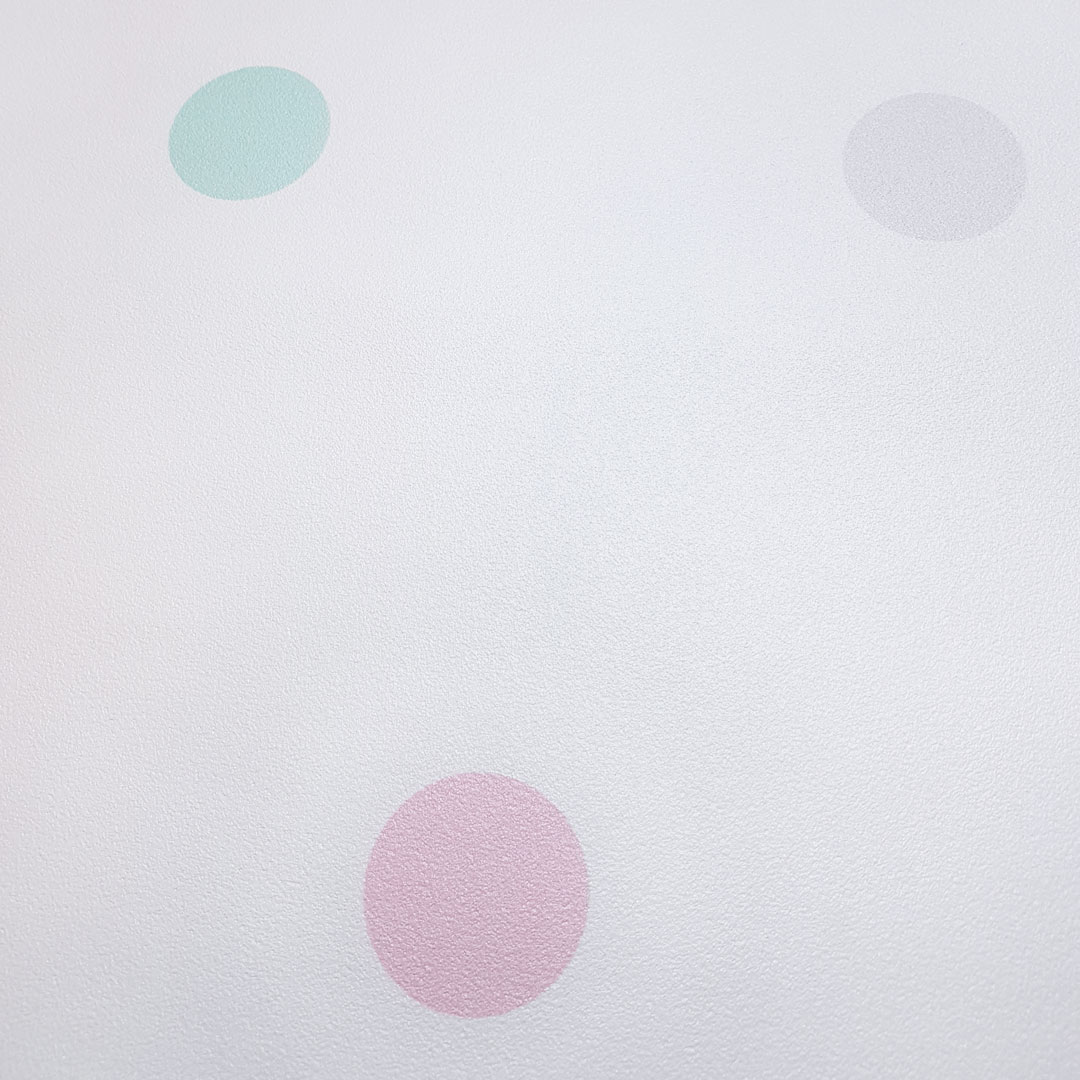 Colourful pastel 5 cm dots wallpaper - Dekoori image 4