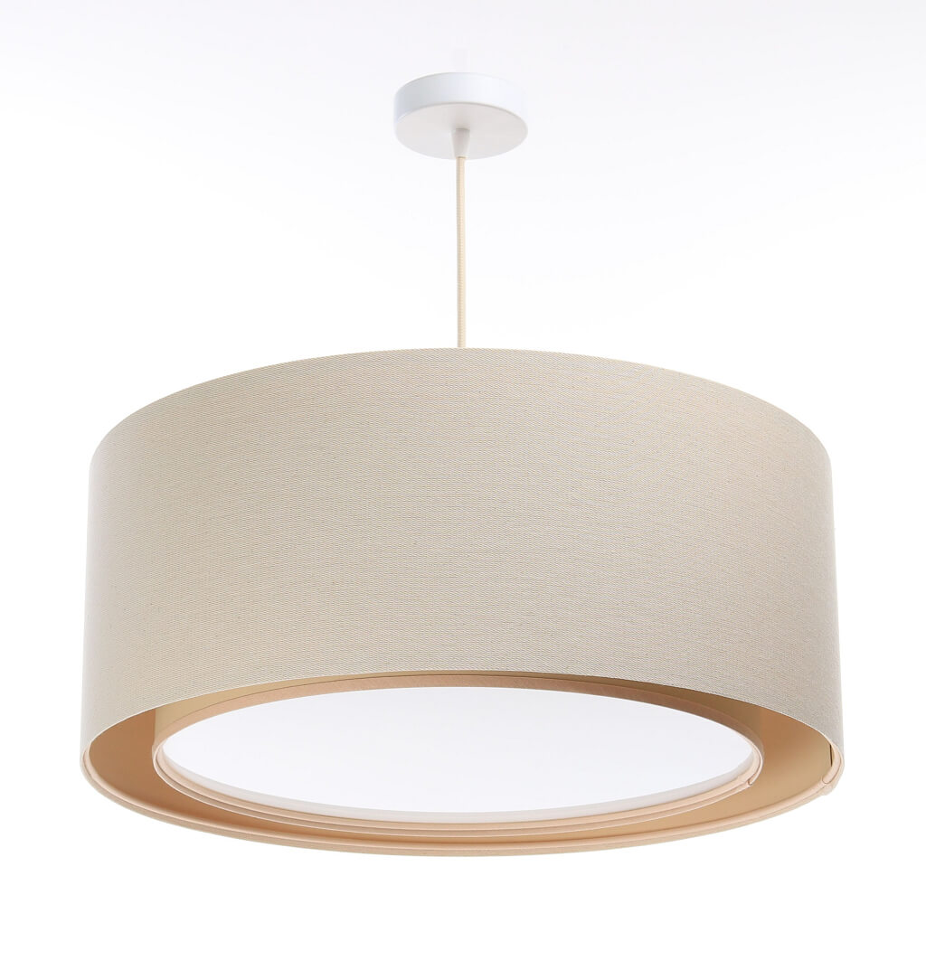 Cream pendant light with round jute fabric boho shades and diffuser - VIVIENNE - BPS Koncept image 3