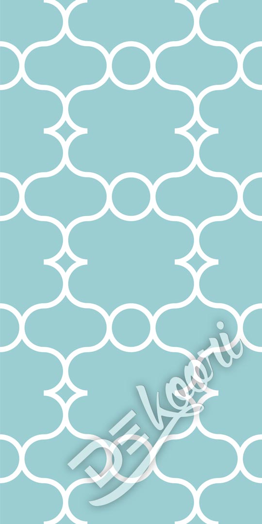 Blue and white Arabic pattern wallpaper - Dekoori image 3