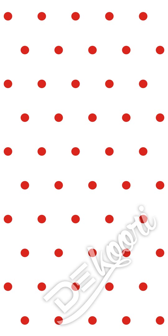 White and red 5 cm dots wallpaper - Dekoori image 2