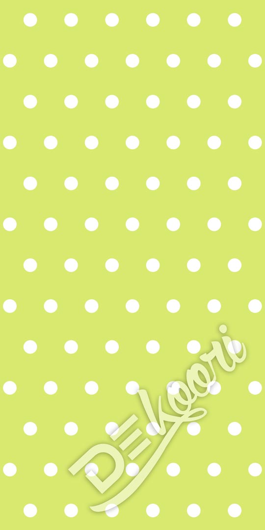 Green lime and white 5 cm dots wallpaper - Dekoori image 3