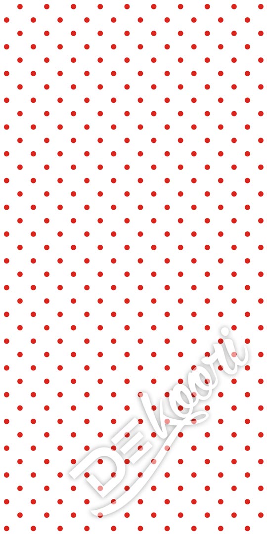 White and mini 2 cm red dots wallpaper - Dekoori image 2