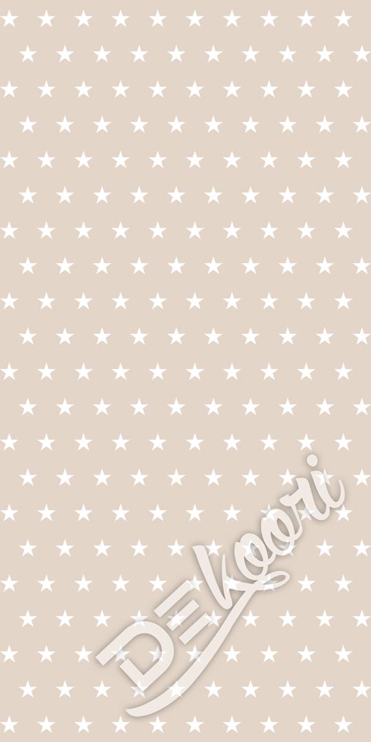 Beige and white 5 cm stars wallpaper - Dekoori image 3