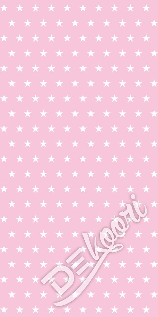 Pink and white 5 cm stars wallpaper - Dekoori image 3
