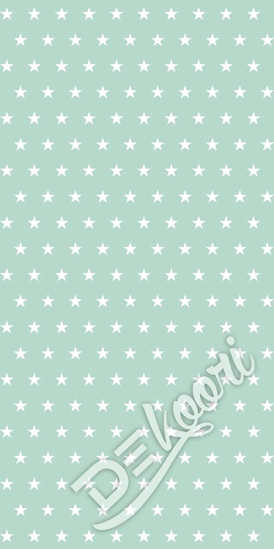 Mint and white 5 cm stars wallpaper - Dekoori image 3