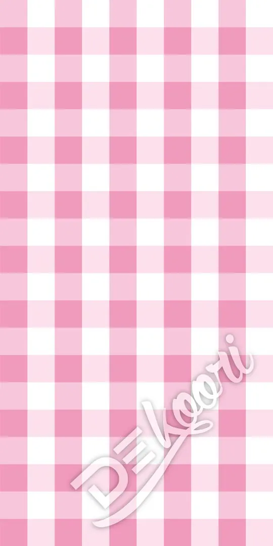 Pink and White 10 cm Gingham Wallpaper