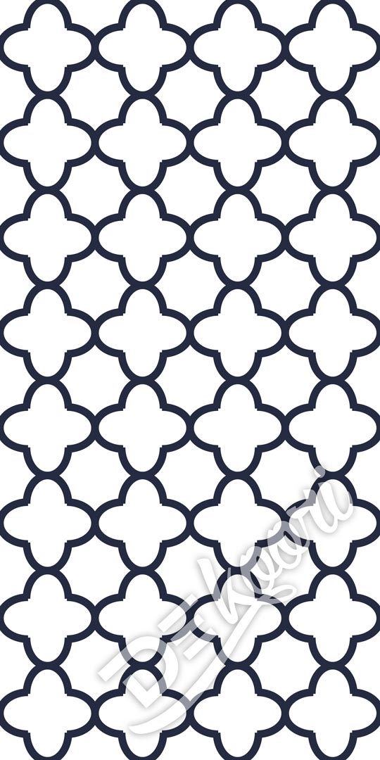 Moroccan white and navy blue patterned wallpaper - Dekoori image 3