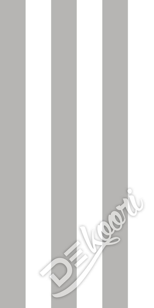 White and grey vertical striped (stripes:16,6 cm) wallpaper - Dekoori image 3
