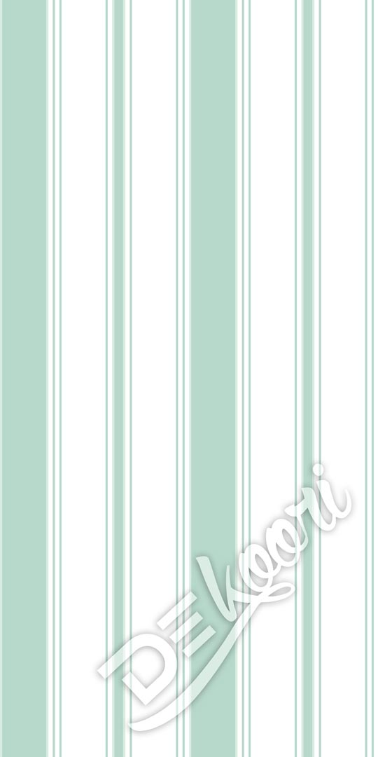 Mint and white vertical striped wallpaper (washable) - Dekoori image 3