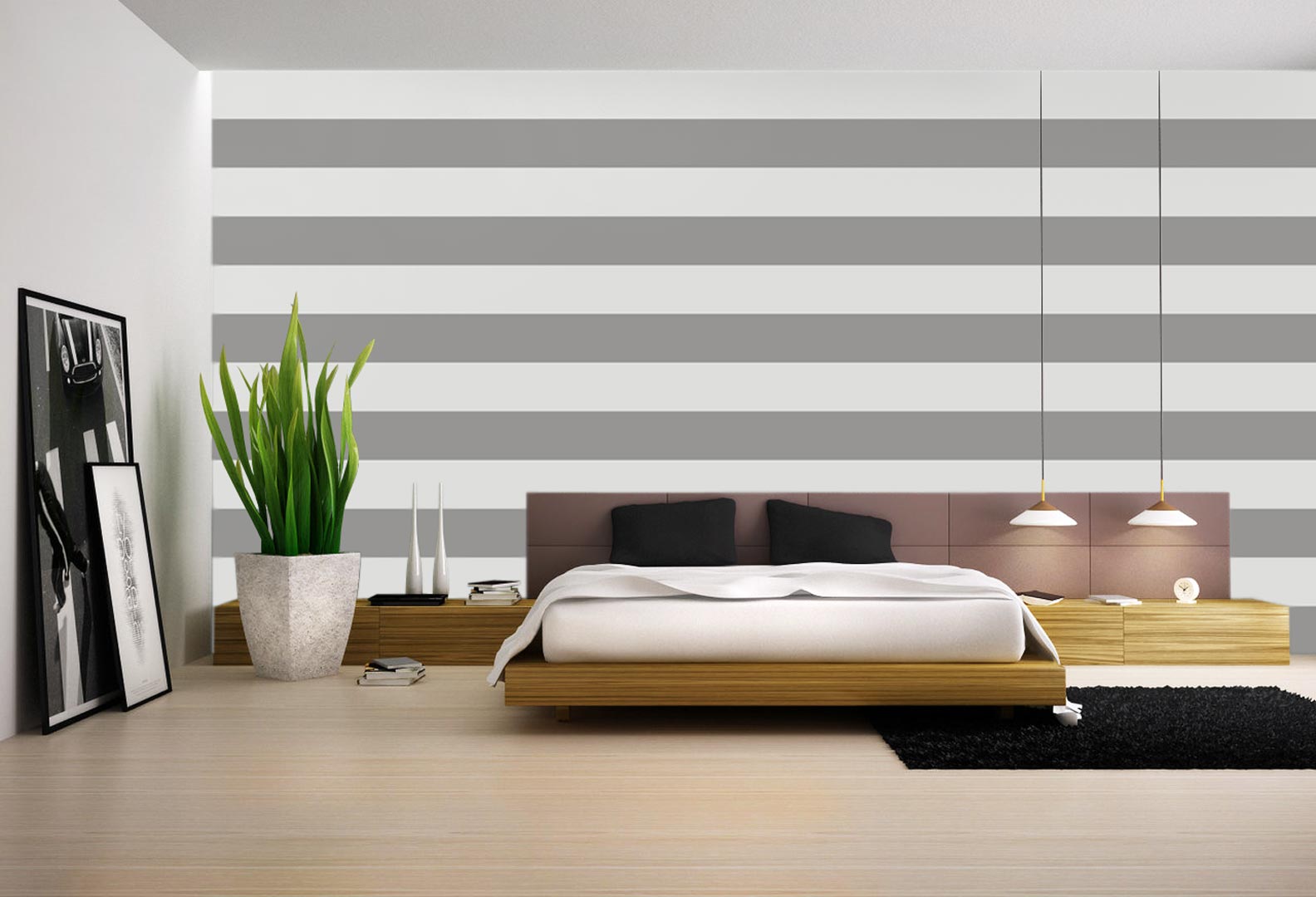 Grey horizontal striped wallpaper - Dekoori image 4