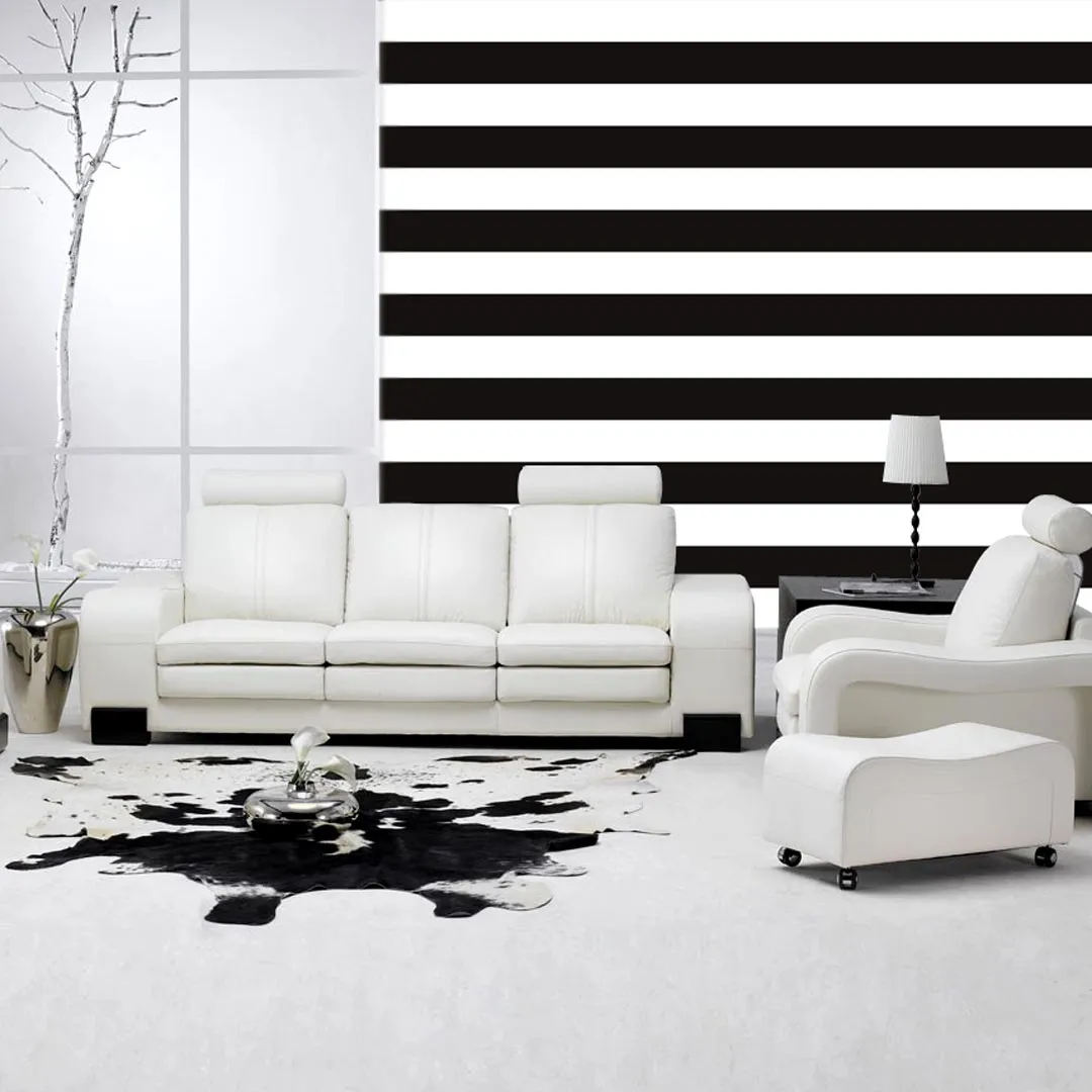 Black and White Horizontal Striped Wallpaper
