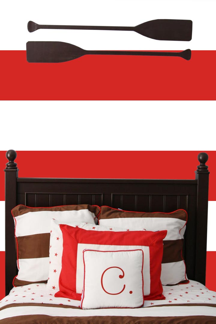 White and red horizontal striped wallpaper - Dekoori image 4