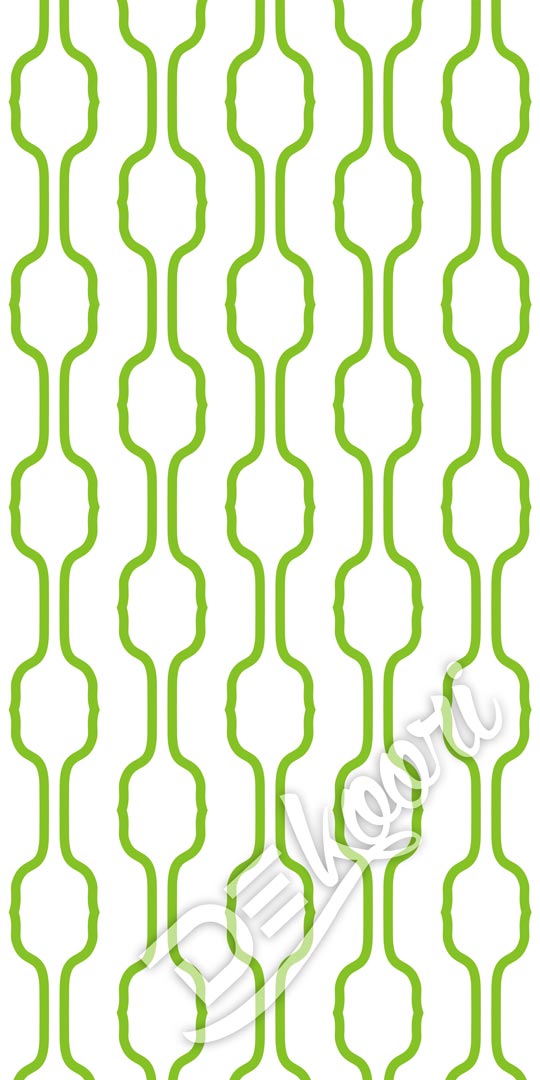 White and green vertical decorative patterns wallpaper - Dekoori image 3