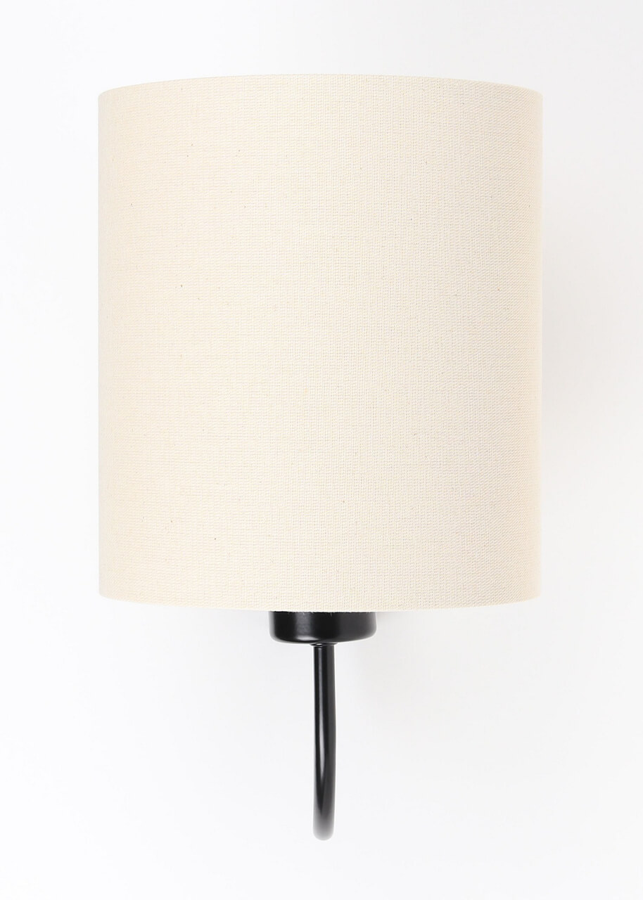 Light cream boho style wall lamp with cylindrical linen lampshade - BOHO - BPS Koncept image 3