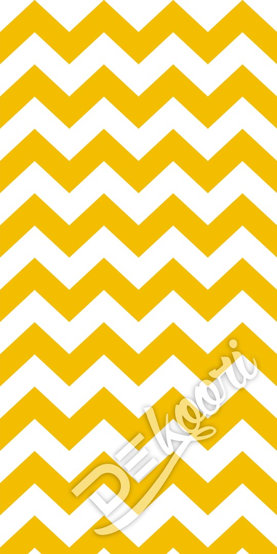 White and mustard 23 cm chevron wallpaper - Dekoori image 3