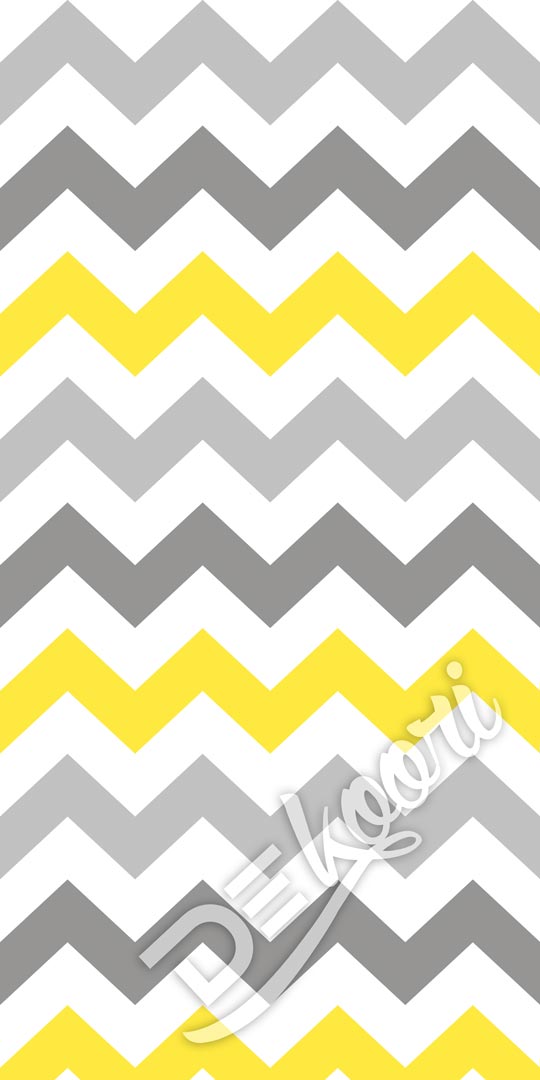 Scandinavian wallpaper with white, grey and yellow 23 cm chevrons (trendy and decorative) - Dekoori image 3