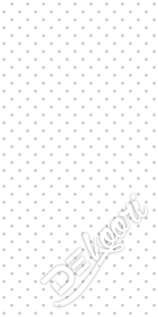 White and grey 2 cm dots wallpaper - Dekoori image 3