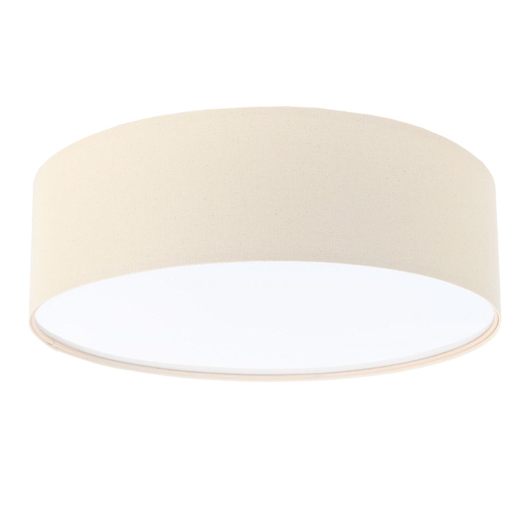 Linen ceiling lamp, fabric plafond with linen structure in BOHO style, cream lampshade with light diffuser - TEA - BPS Koncept image 1