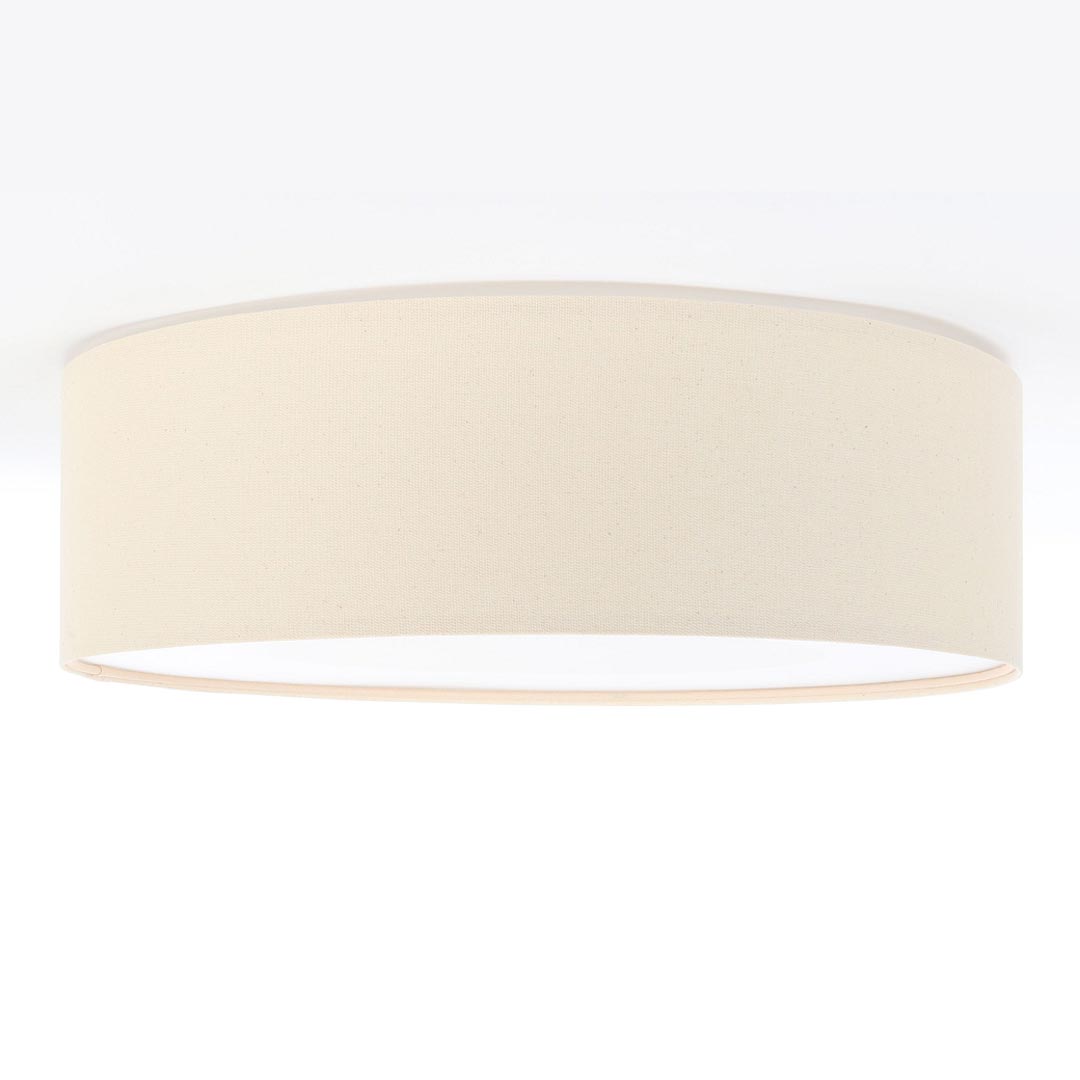 Linen ceiling lamp, fabric plafond with linen structure in BOHO style, cream lampshade with light diffuser - TEA - BPS Koncept image 3