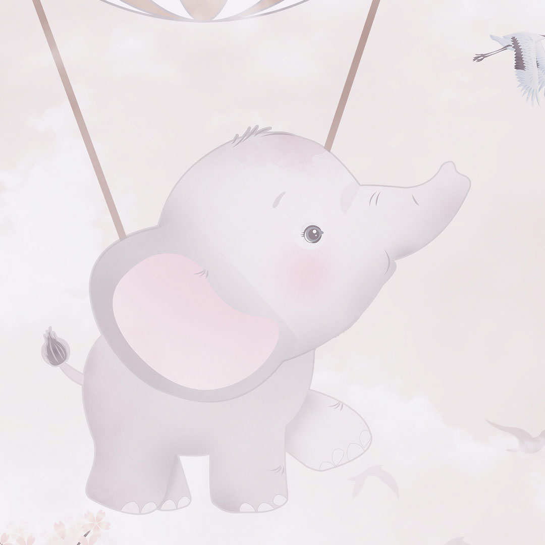 Beige wallpaper for children's room A BALLOON TRIP OF ANIMAL FRIENDS - Dekoori image 3
