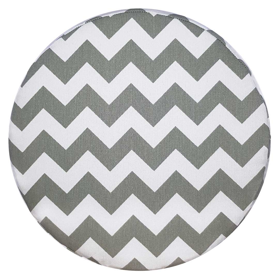 Pouffe, stool, white and graphite geometric pattern cover ZIGZAGS - Lily Pouf image 2