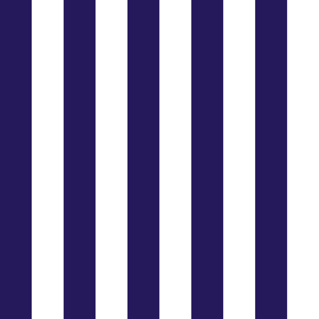 White and navy blue, nautical marine, vertical striped wallpaper - Dekoori image 1