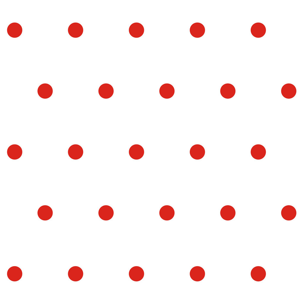 White and red 5 cm dots wallpaper - Dekoori image 1
