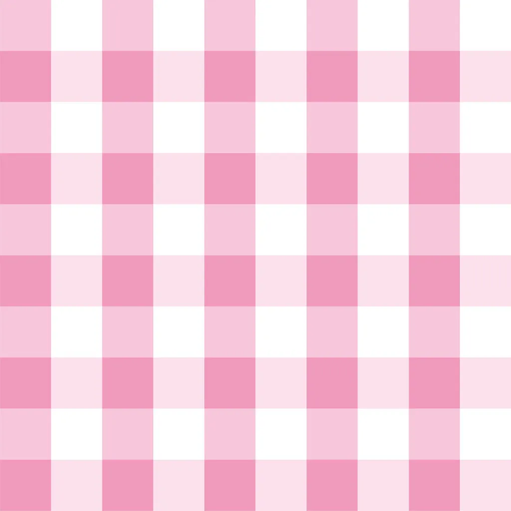 Pink and White 10 cm Gingham Wallpaper