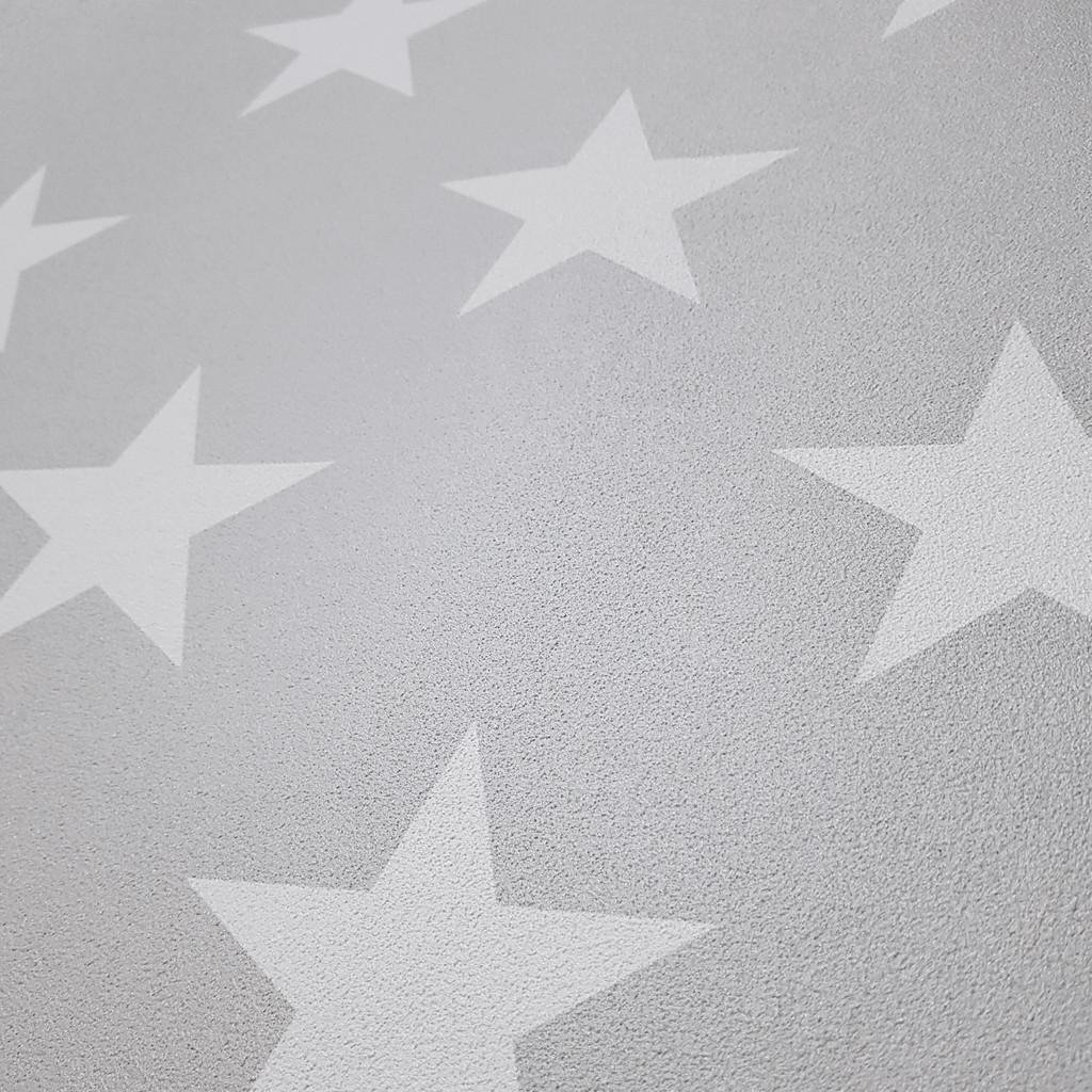 Grey and white starry wallpaper (stars 10 cm)