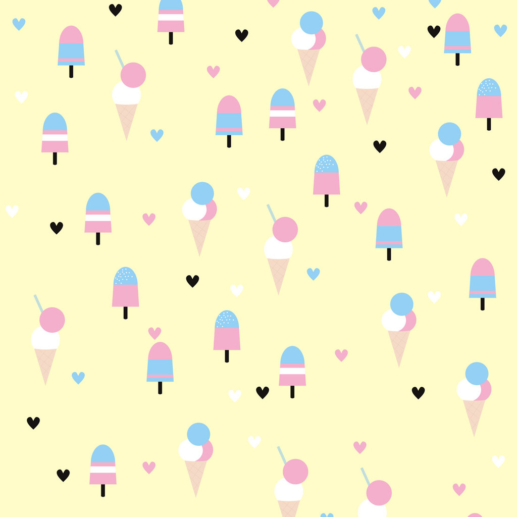 Pastel colourful wallpaper with ice lollies, ice cream (sweets)