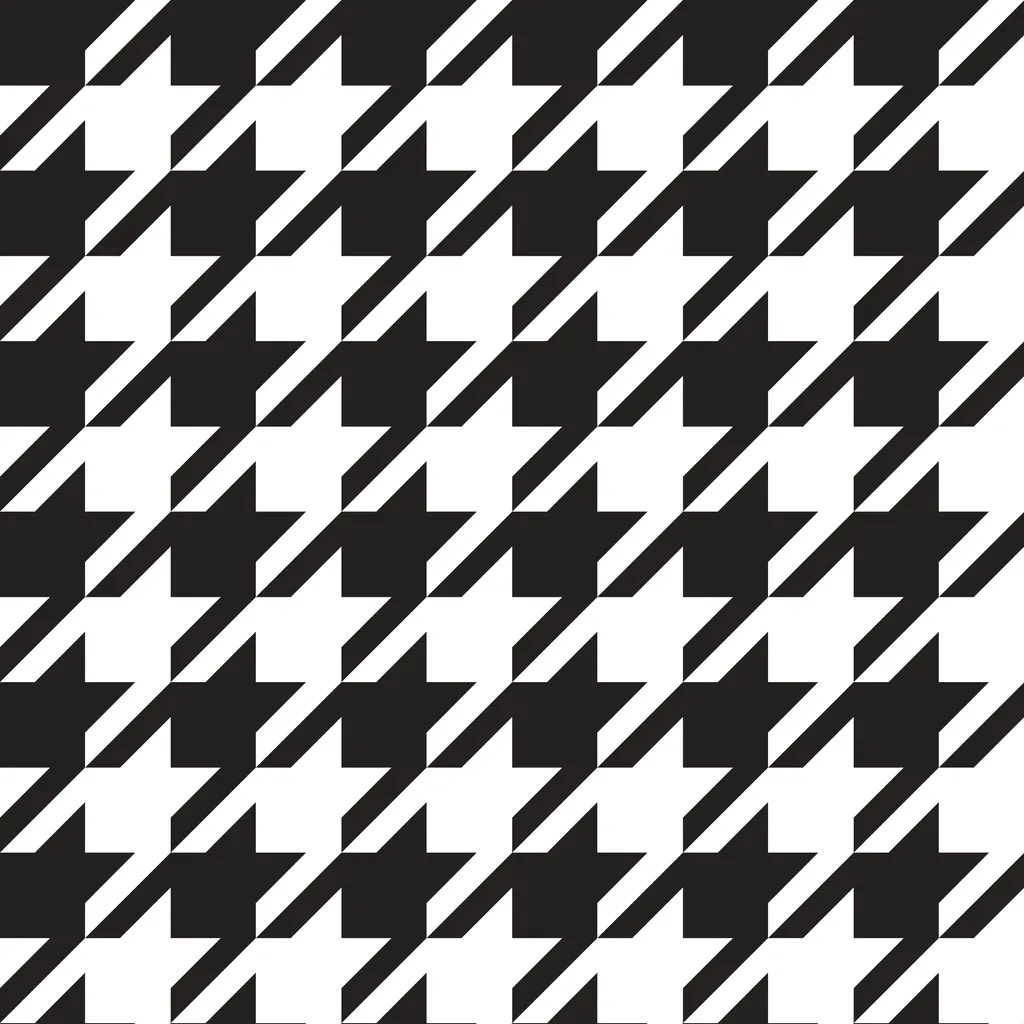 Classical wallpaper with retro pattern of black and white houndstooth