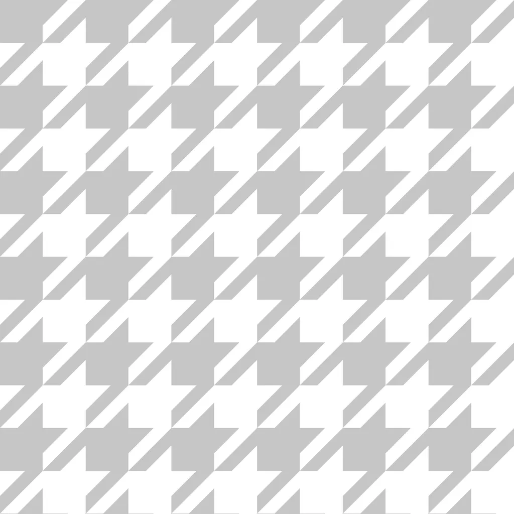 Elegant Wallpaper with Houndstooth Grey and White Retro Vintage Pattern