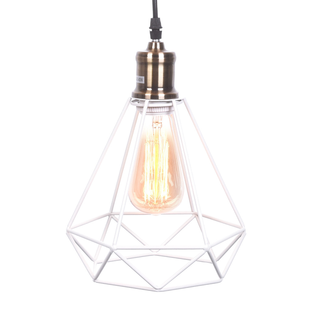 White ceiling light, made of wire, diamond-shaped, minimalistic - COBI - Lumina Deco image 4