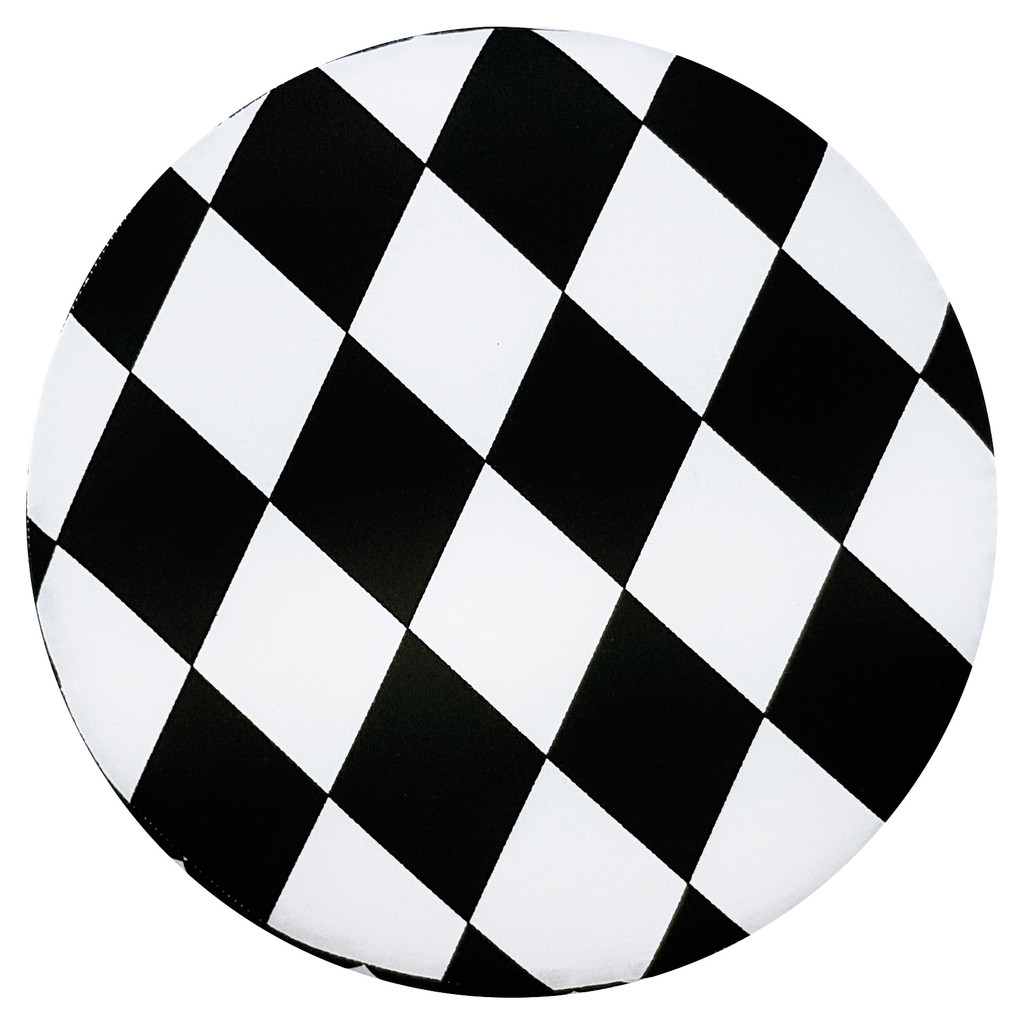 Modern pouffe, glamour style stool, harlequin pattern RHOMBS white and black - Lily Pouf image 2