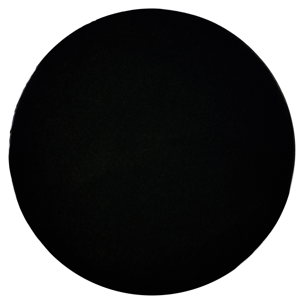 Black pouf round stool wooden legs velvety smooth cover - Lily Pouf image 3