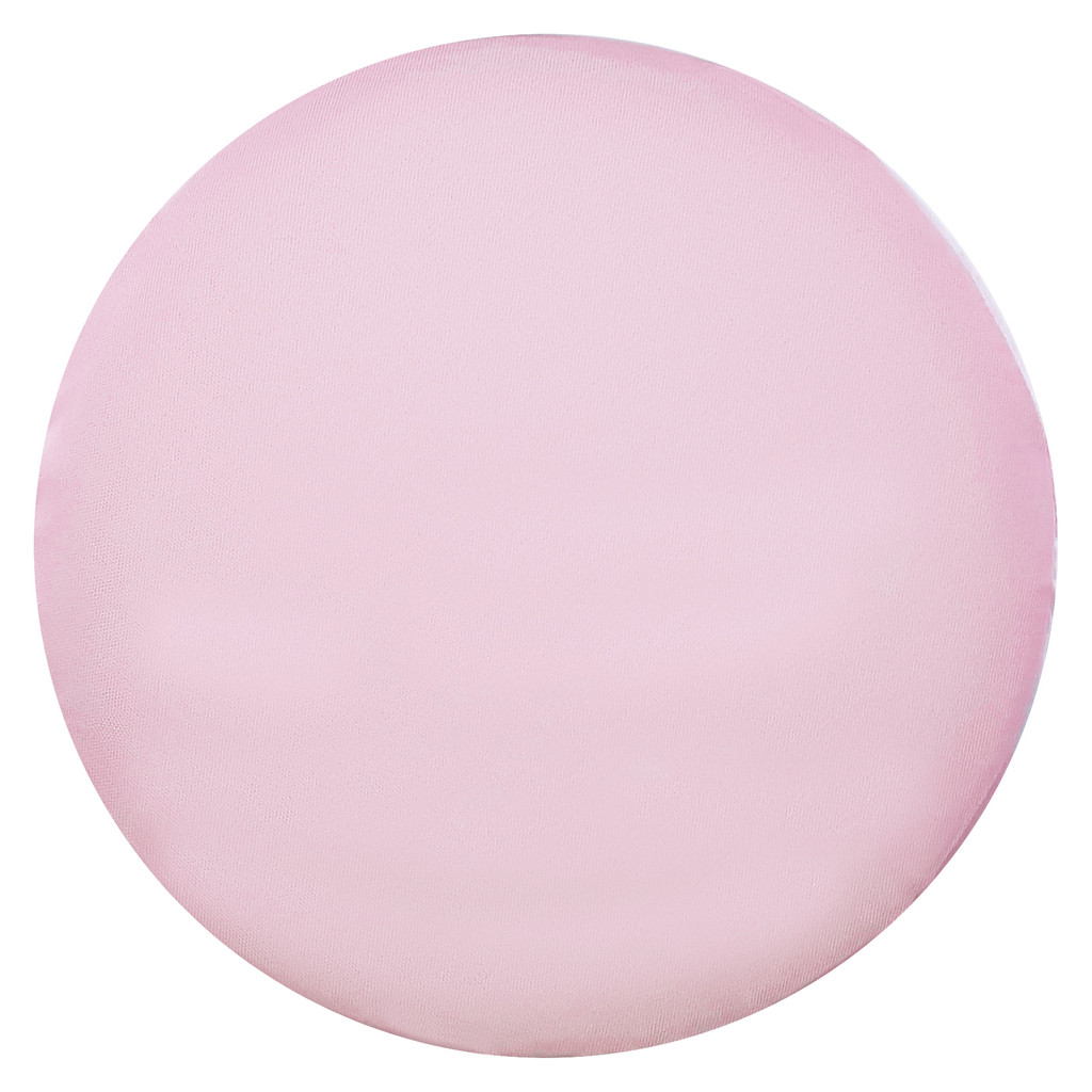 One-coloured light pink dressing table stool, for a girl's room, soft smooth cover - Lily Pouf image 2