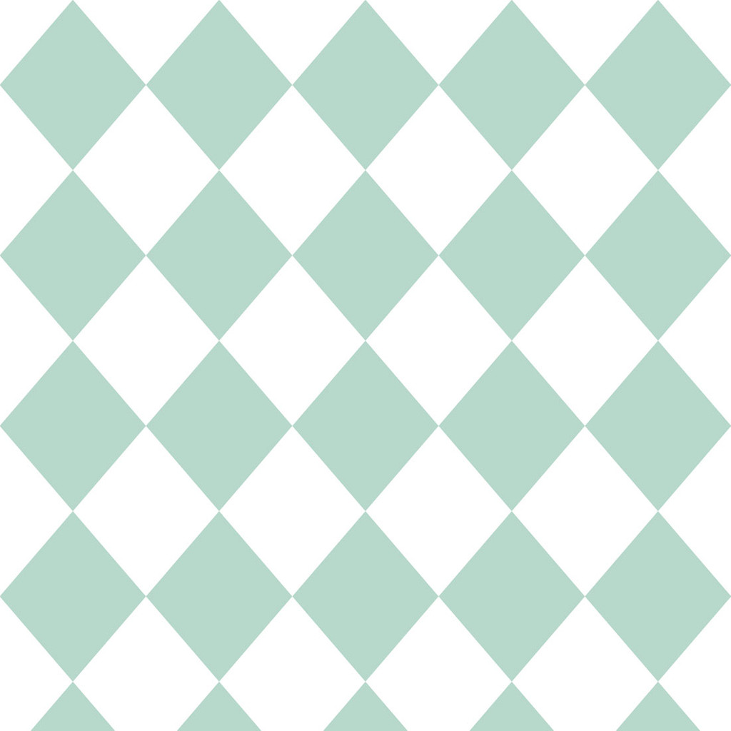 White and mint harlequin wallpaper - Dekoori image 1