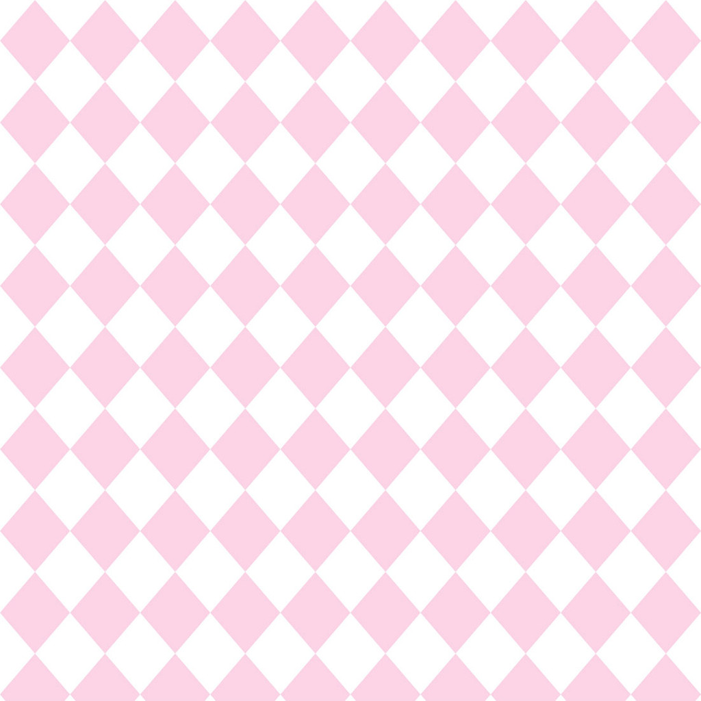 White and light pink mini harlequin wallpaper - Dekoori image 1