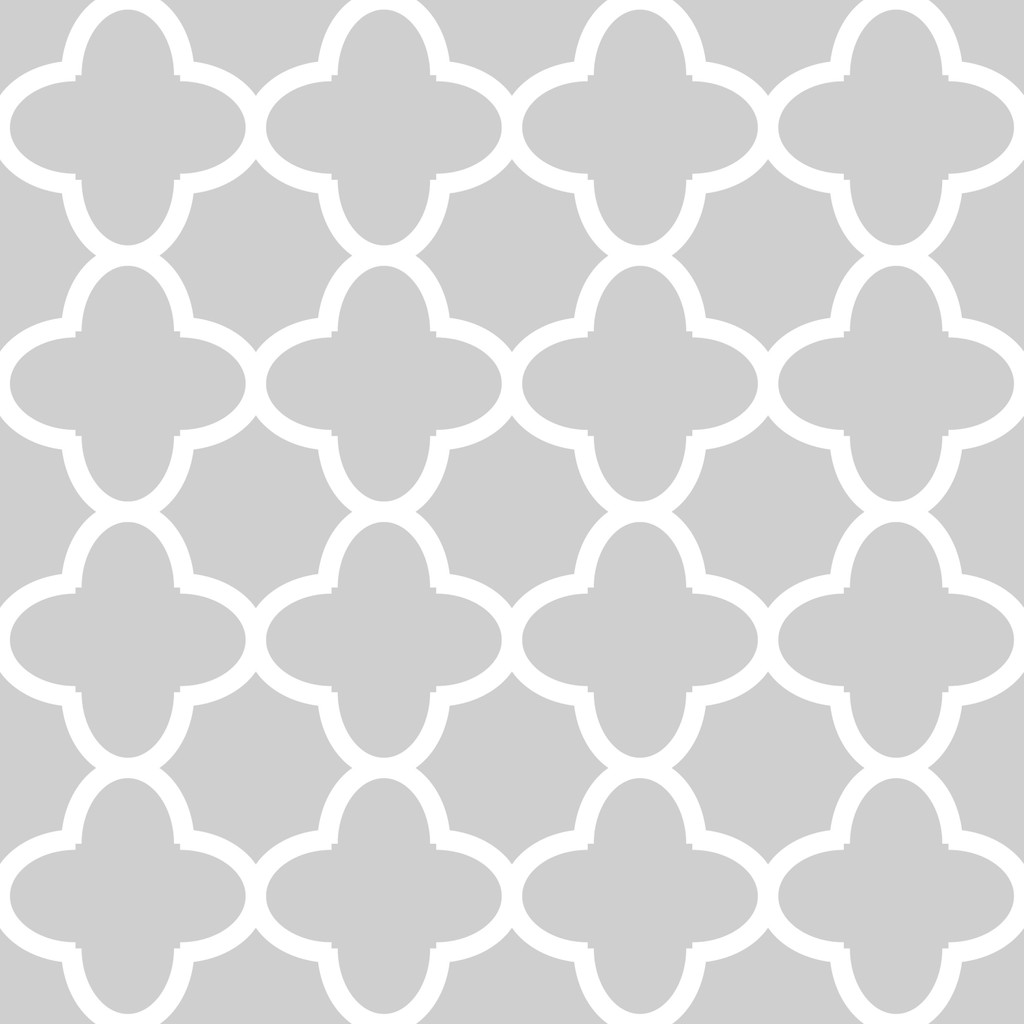 Grey and white quatrefoil oriental pattern wallpaper - Dekoori image 1