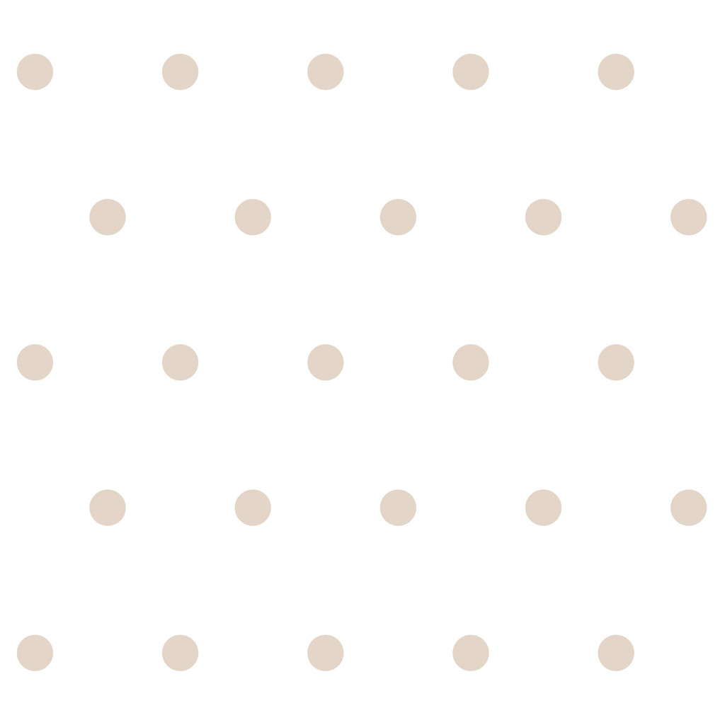 White and beige 5 cm dots wallpaper - Dekoori image 1