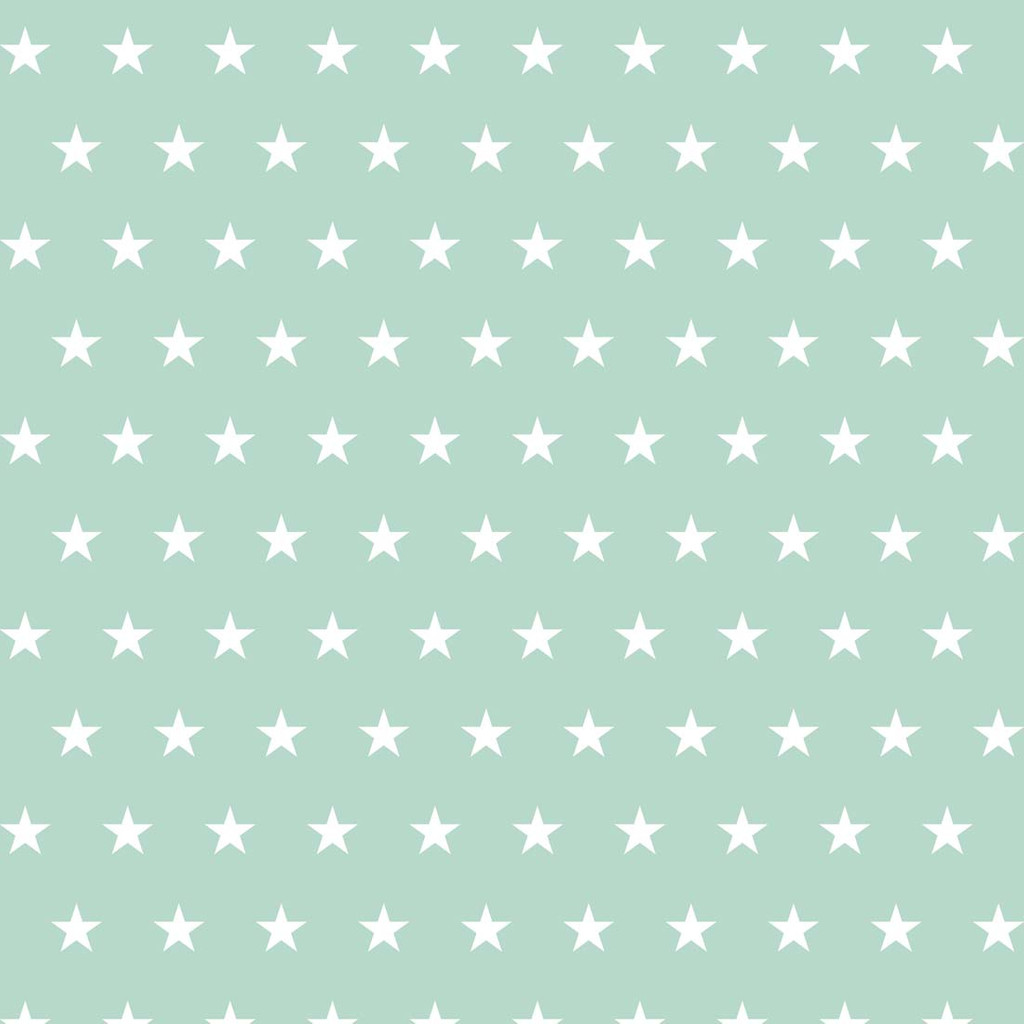 Mint and white 5 cm stars wallpaper - Dekoori image 1