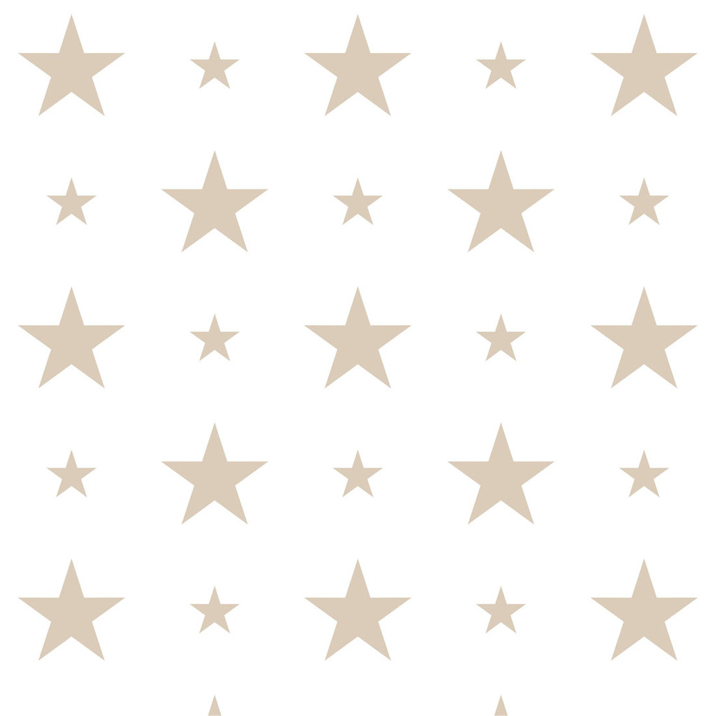 Beige stars: 15 and 7 cm stars wallpaper for children - Dekoori image 1