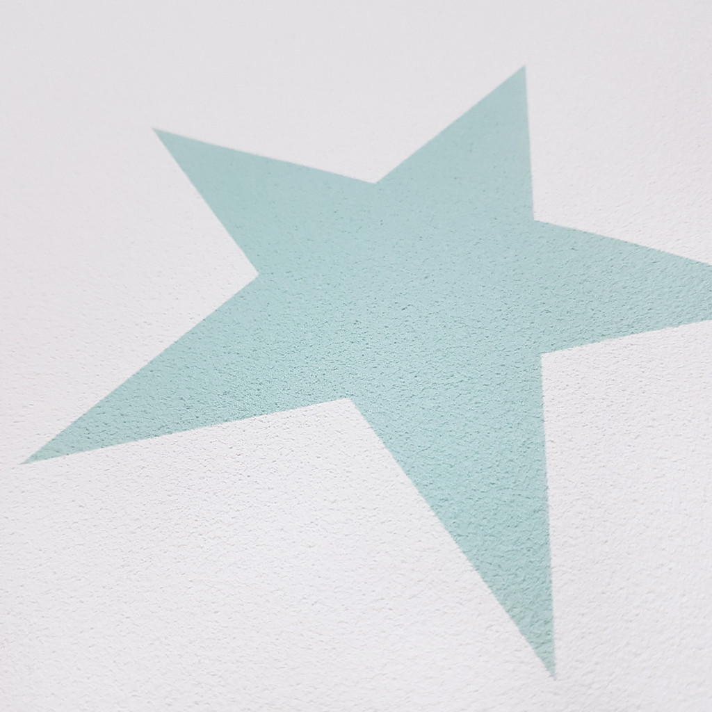 White and mint 15 and 7 cm stars wallpaper - Dekoori image 4