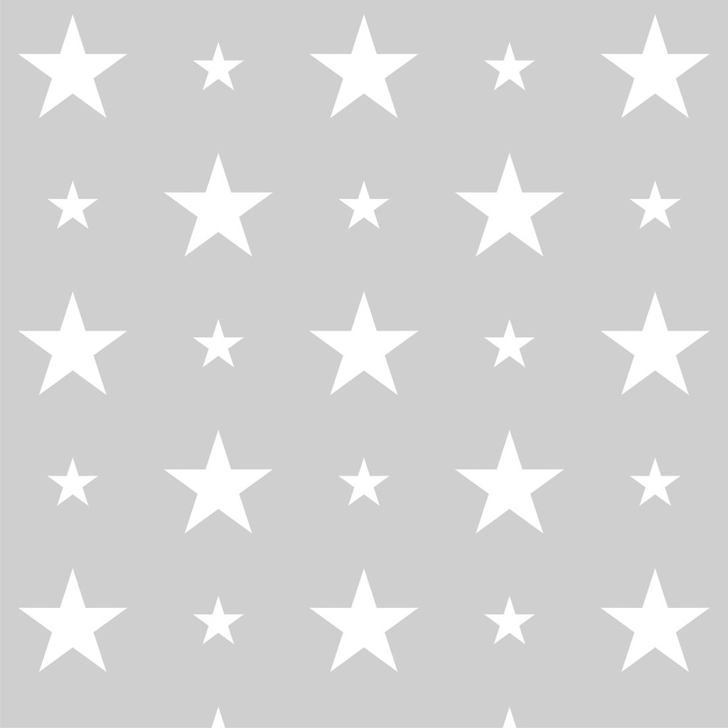 Grey wallpaper with 15 and 7 cm white stars - Dekoori image 1