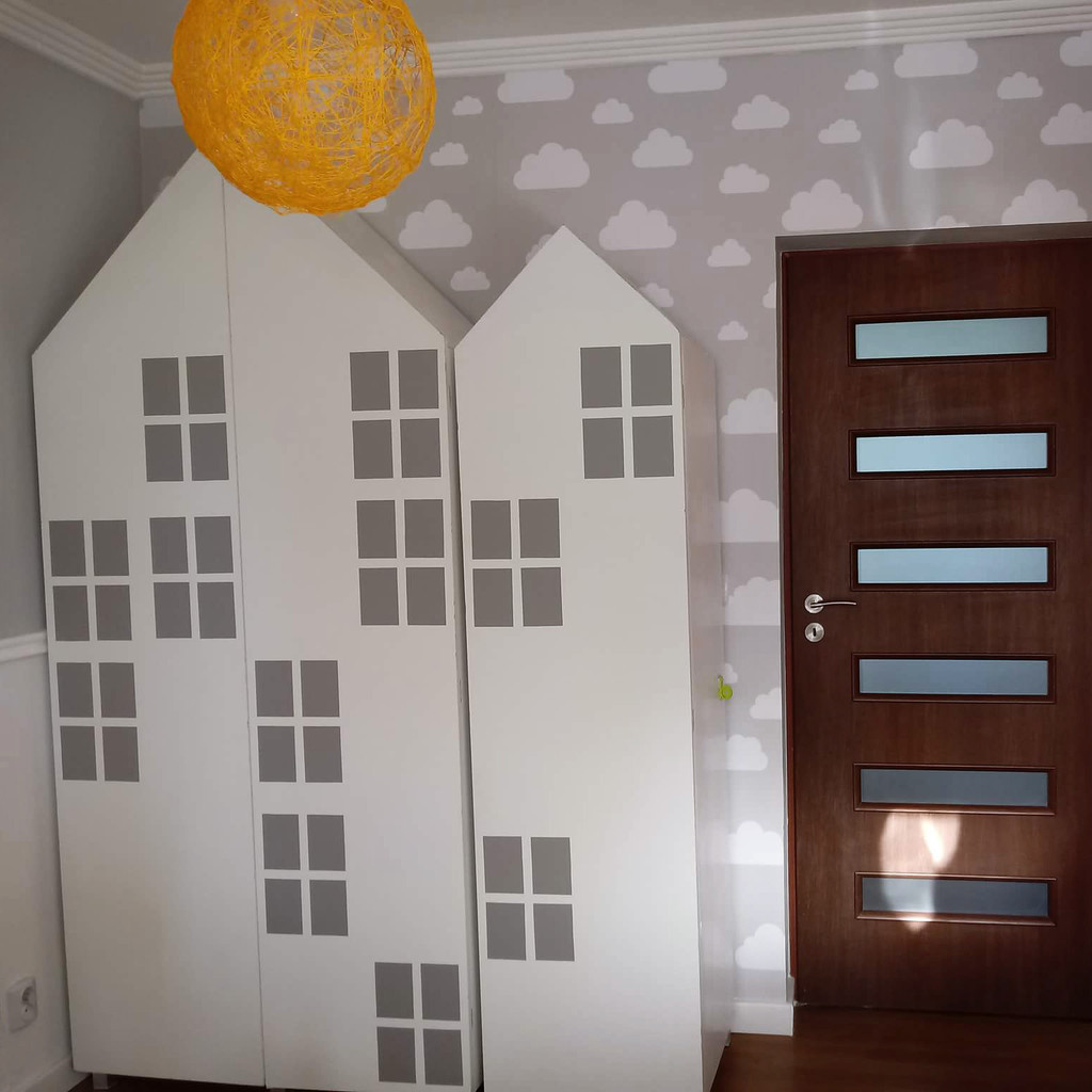 White clouds (clouds: 7,5-24 cm) on grey background wallpaper - Dekoori image 3